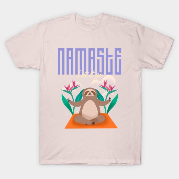 cute sloth Namaste yoga T-Shirt by Tip Top Tee's